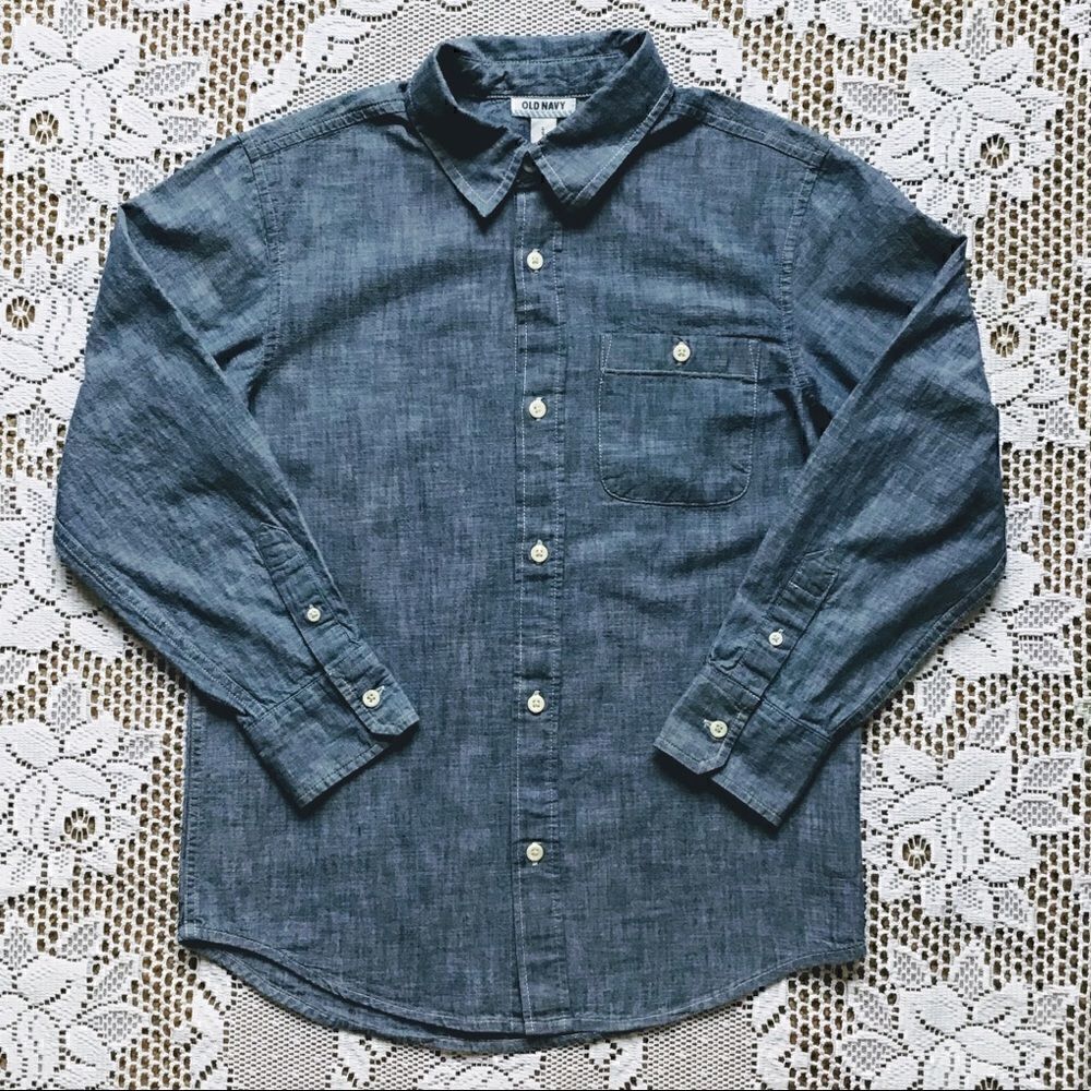 Old Navy LS Chambray Button Up Long Sleeve Shirt